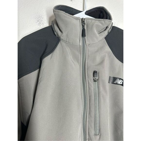 NEW BALANCE MENS GRAY/BLACK ZIP UP Fleece LINED 2in 1 JACKET Sz L No Hood *Notes - Picture 3 of 16